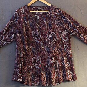 Zac & Rachel Woman paisley blouse w/tank - Size 2XL - drapes beautifully!